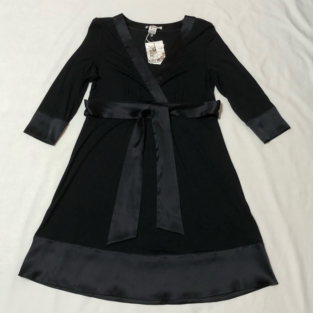 NWT- Kensie Soft Silky LBD with Sash Tie Waist - M